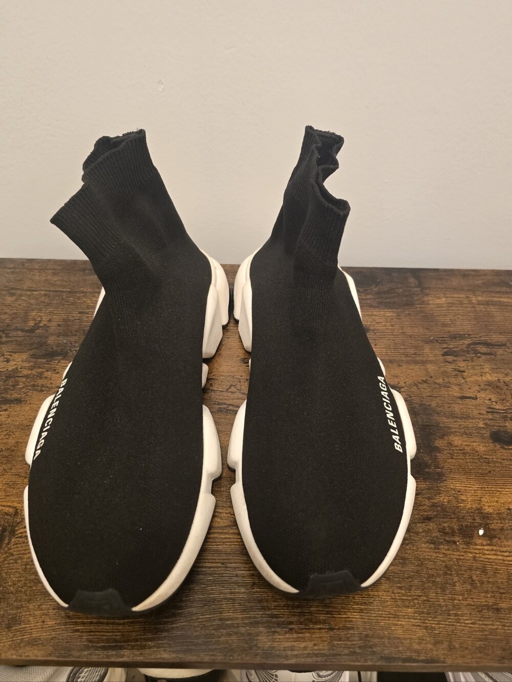 Authentic Balenciaga Speed Sneakers – Black/White – Size 38